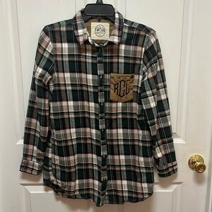 Ladies Flannel with initials RLC on pocket, Size M